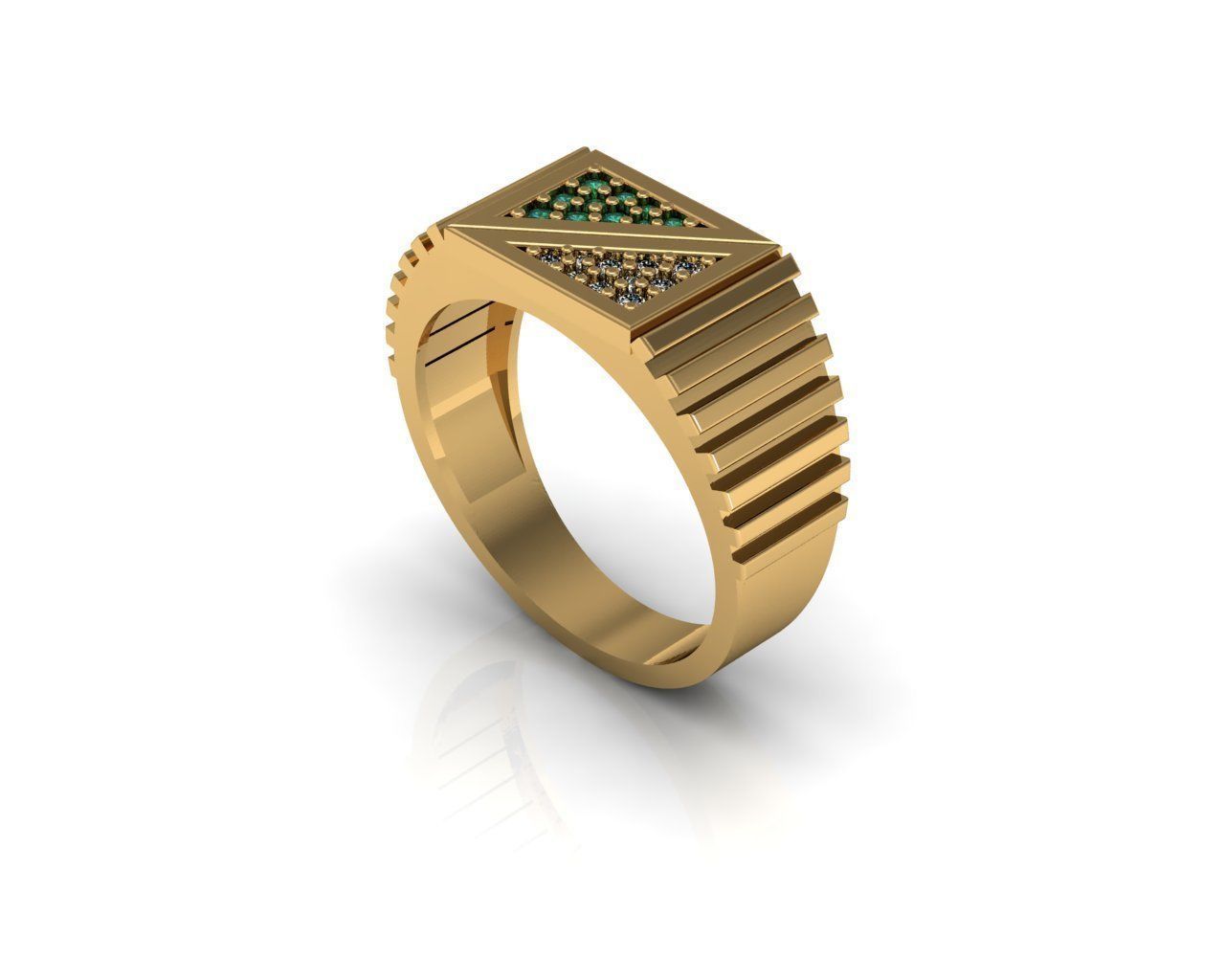 DIAMOND GENTS RING CAN PRINT WITH ANY CAM MACHINE 3D print model_3