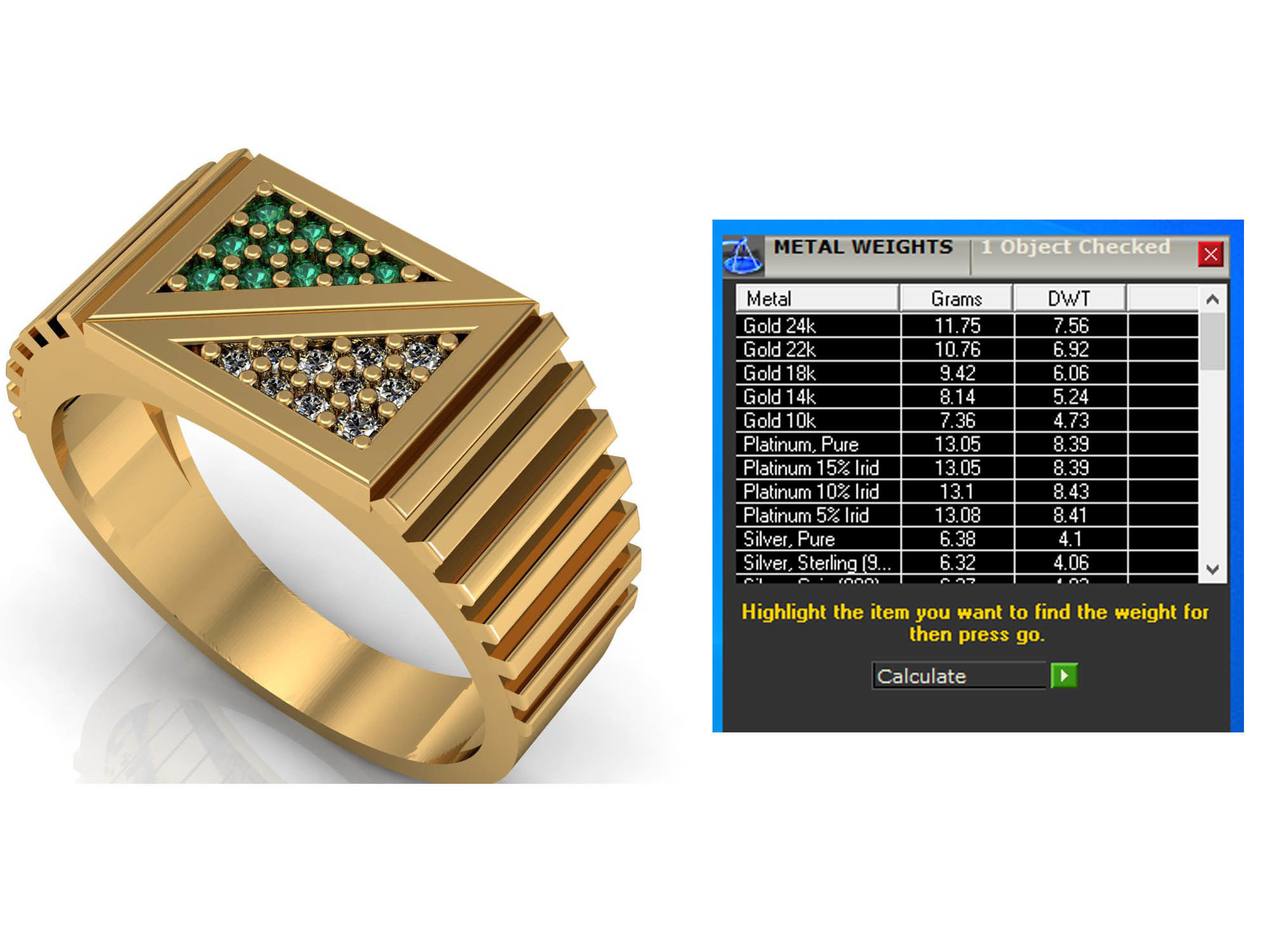 DIAMOND GENTS RING CAN PRINT WITH ANY CAM MACHINE 3D print model_6