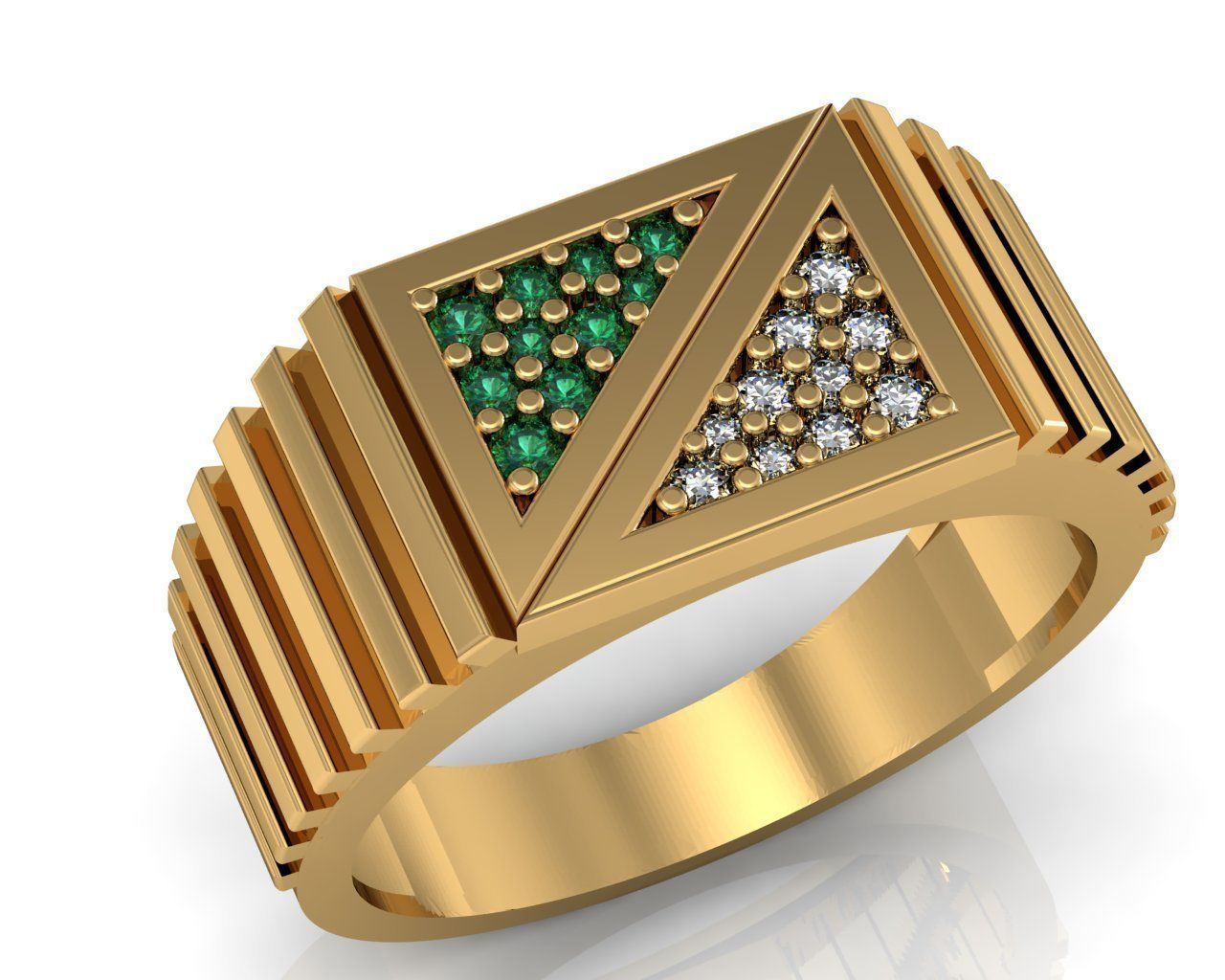 DIAMOND GENTS RING CAN PRINT WITH ANY CAM MACHINE 3D print model_2