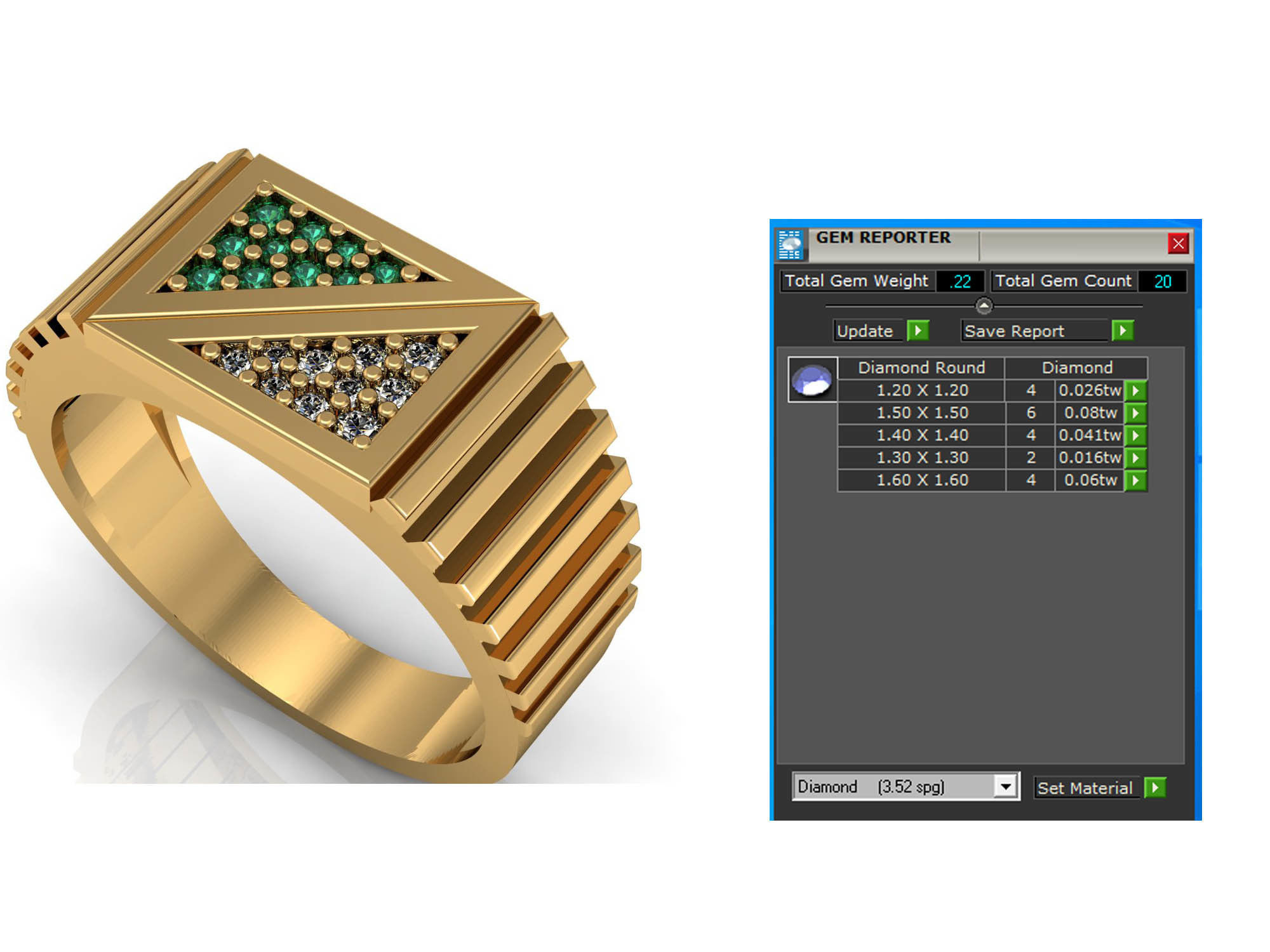 DIAMOND GENTS RING CAN PRINT WITH ANY CAM MACHINE 3D print model_4