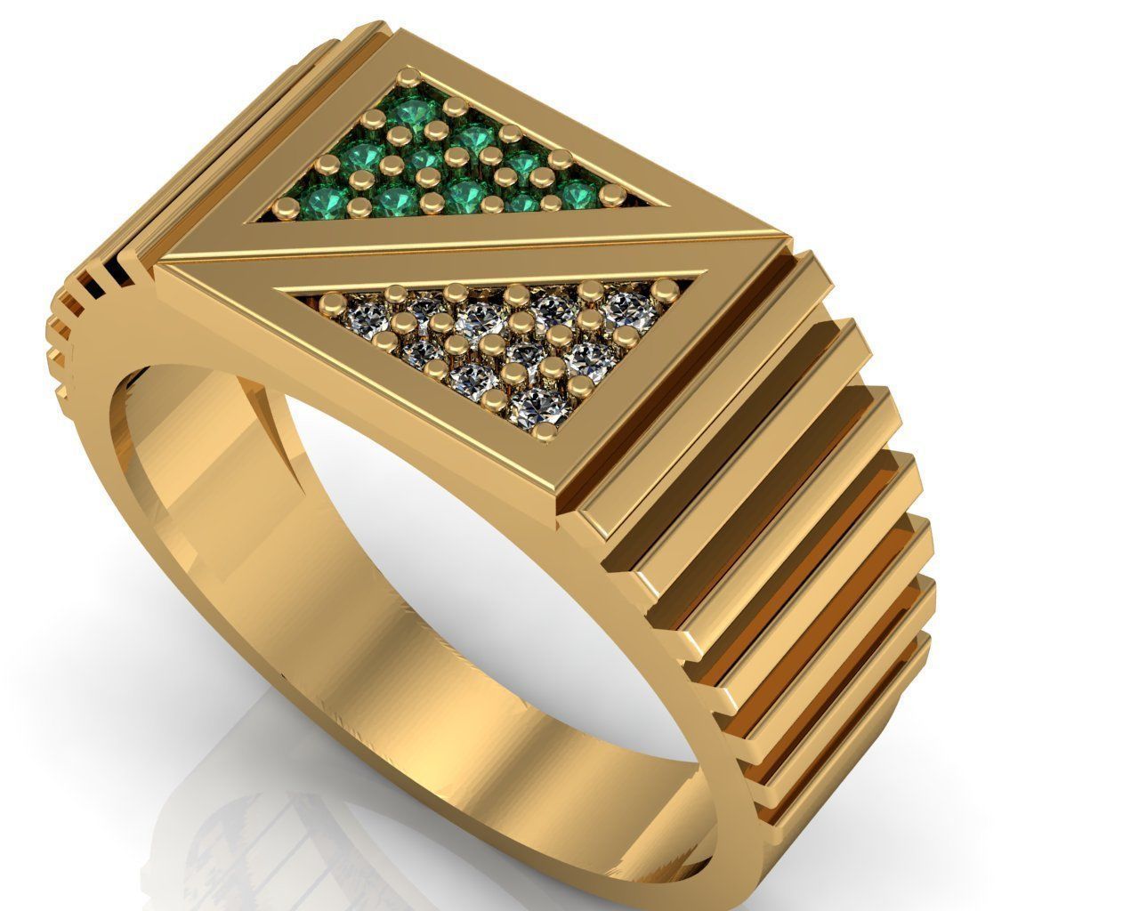 DIAMOND GENTS RING CAN PRINT WITH ANY CAM MACHINE 3D print model_1