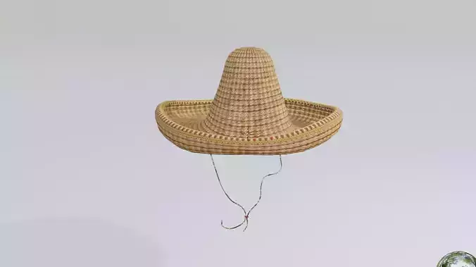 sombrero mexican hat  uv unwrapped with pbr textures  Low-poly 3D model