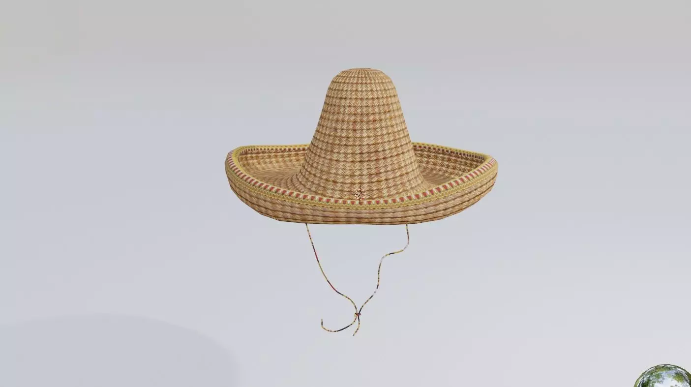sombrero mexican hat uv unwrapped with pbr textures Low-poly 3D model