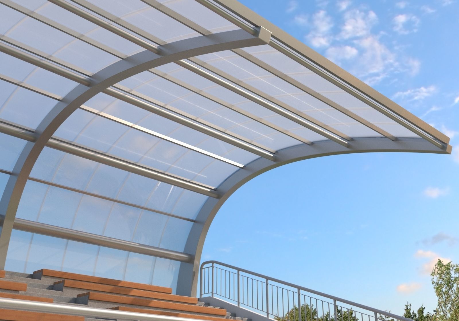 Tribune For Sport Areas With Canopy 3D model_8