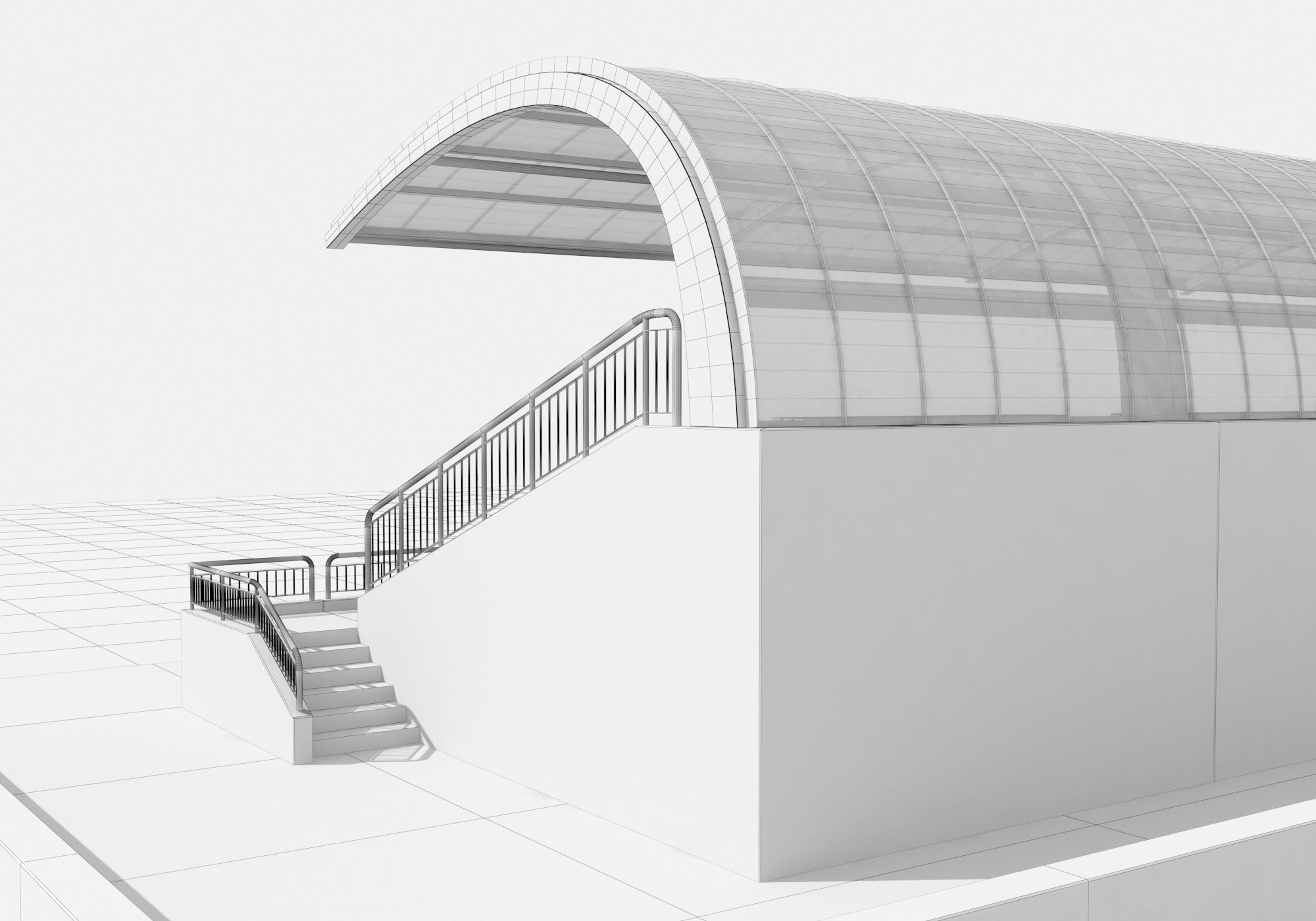 Tribune For Sport Areas With Canopy 3D model_16