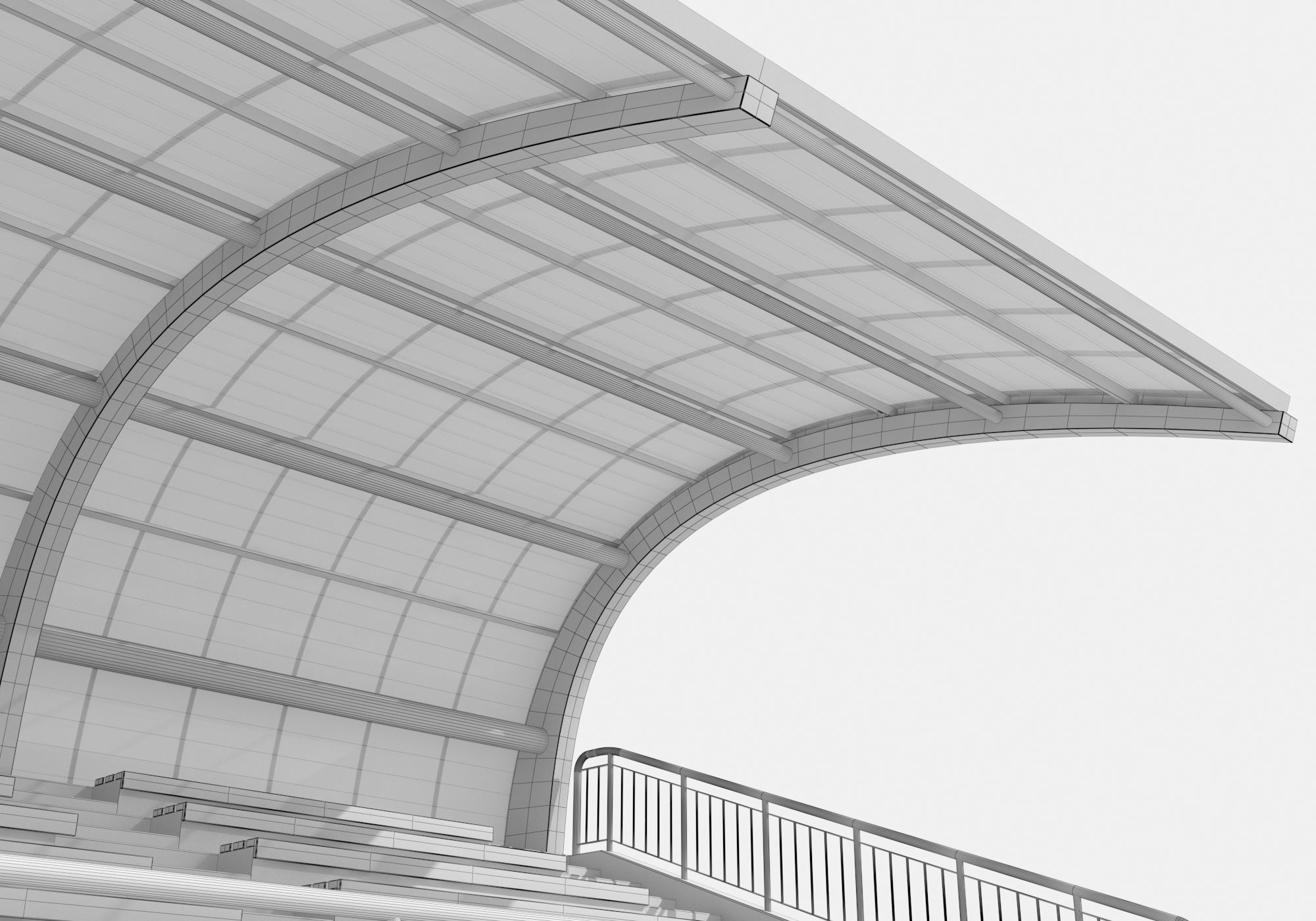 Tribune For Sport Areas With Canopy 3D model_18