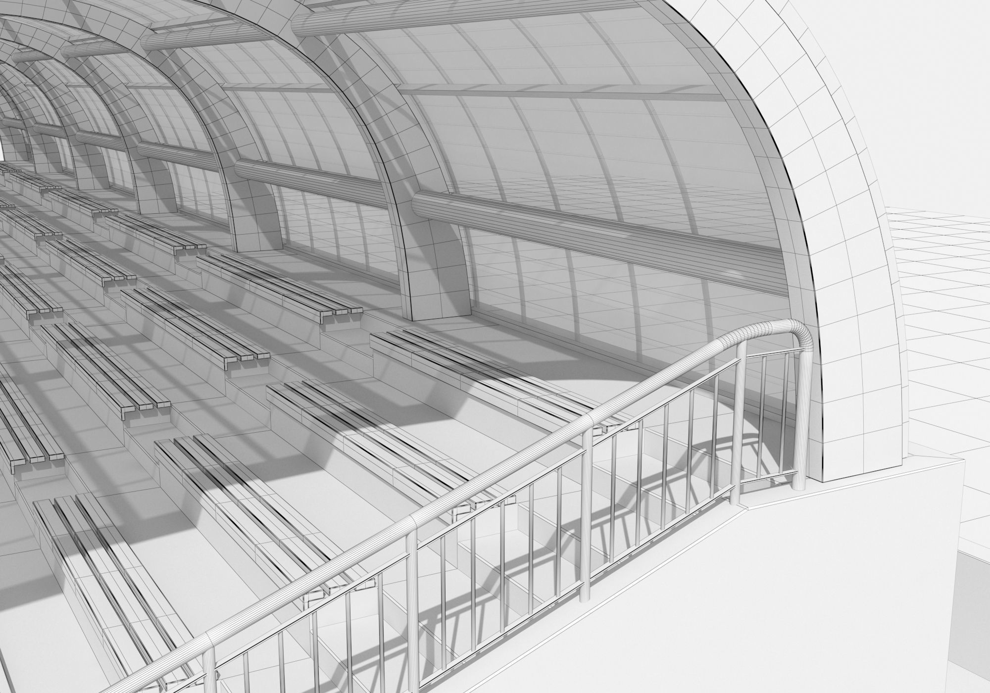 Tribune For Sport Areas With Canopy 3D model_17