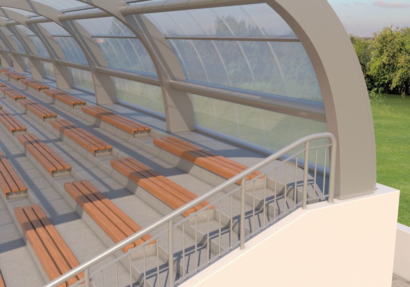 Tribune For Sport Areas With Canopy 3D model_7