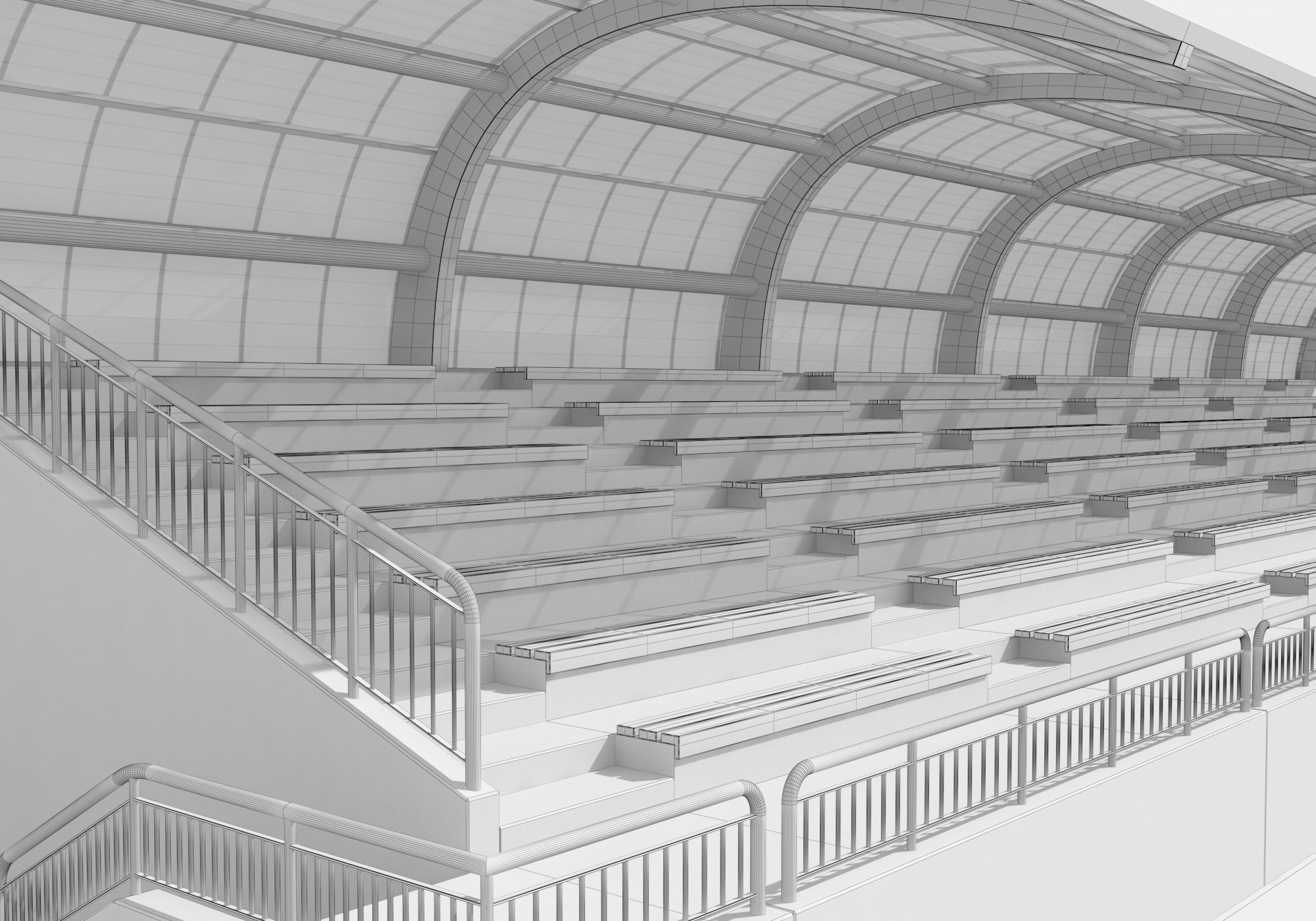 Tribune For Sport Areas With Canopy 3D model_13