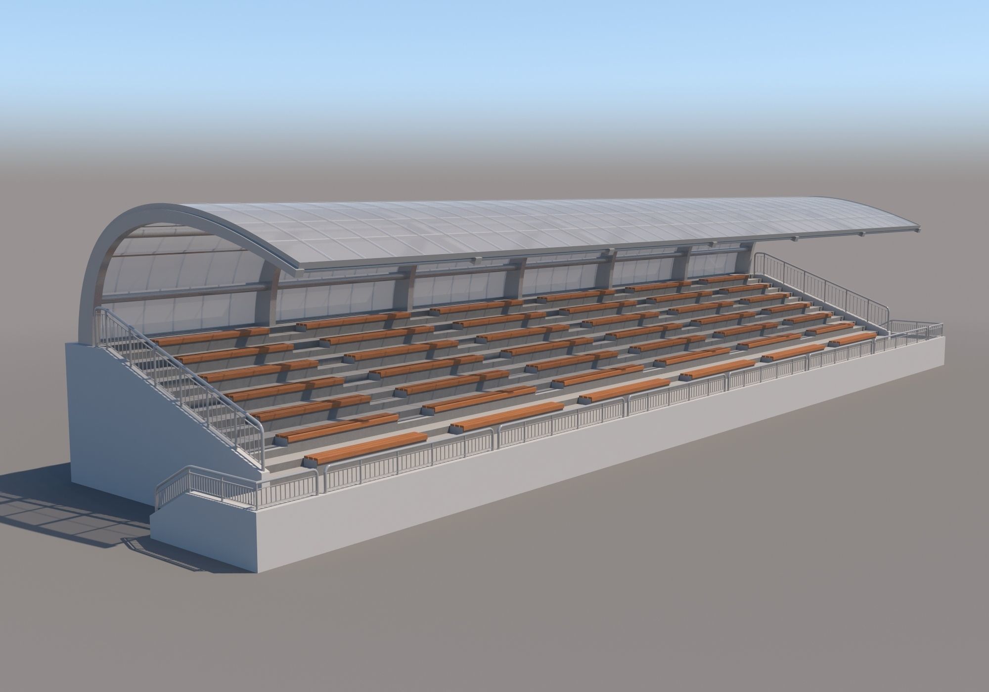 Tribune For Sport Areas With Canopy 3D model_20