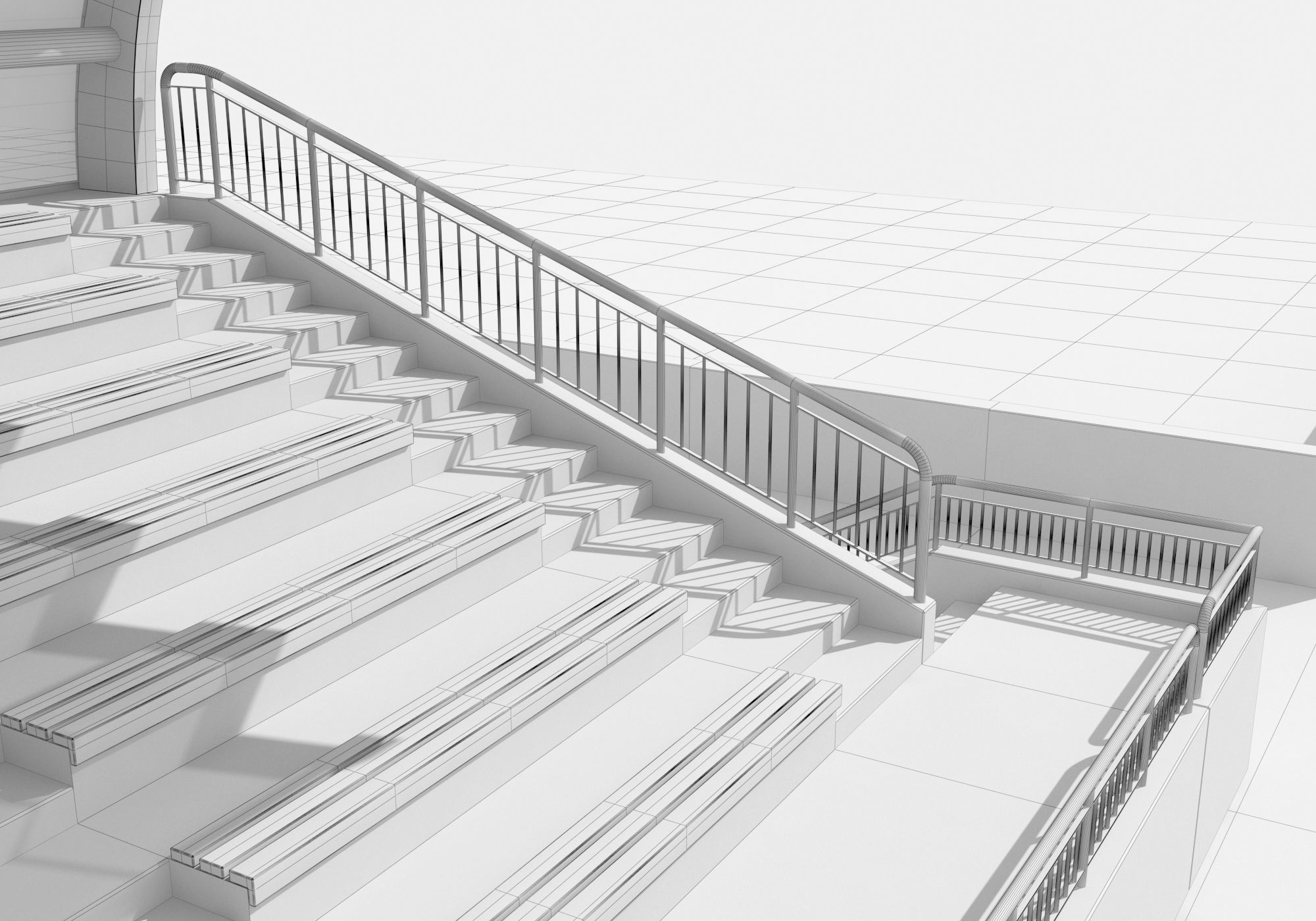 Tribune For Sport Areas With Canopy 3D model_15