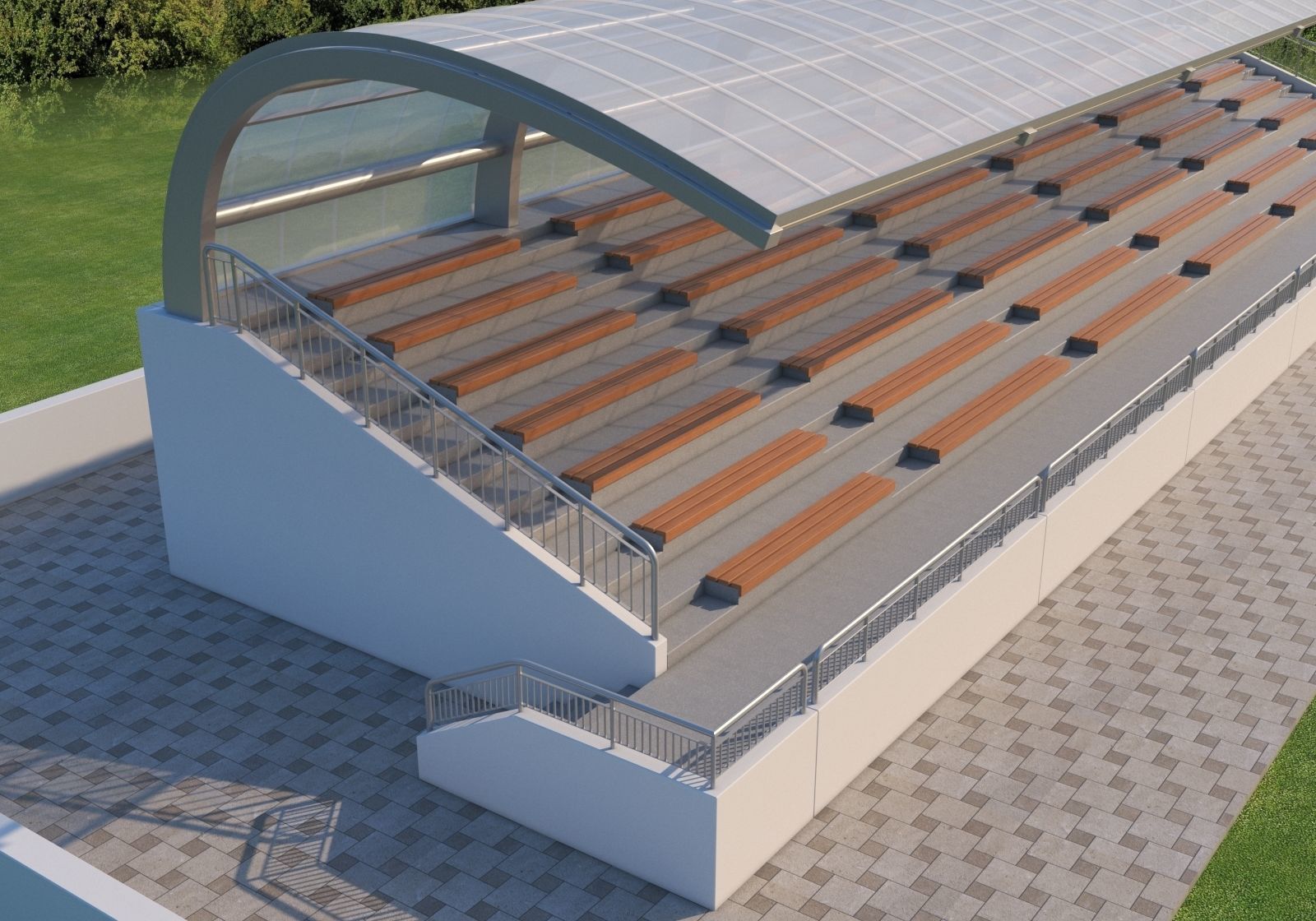 Tribune For Sport Areas With Canopy 3D model_2