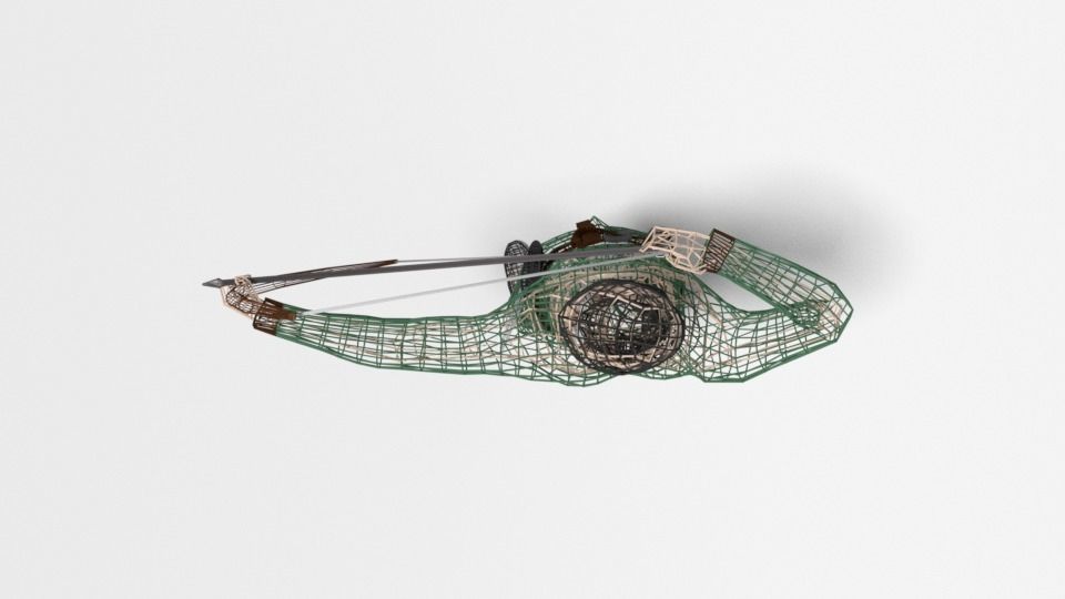 Low Poly Archer man holding sword Low-poly 3D model_17