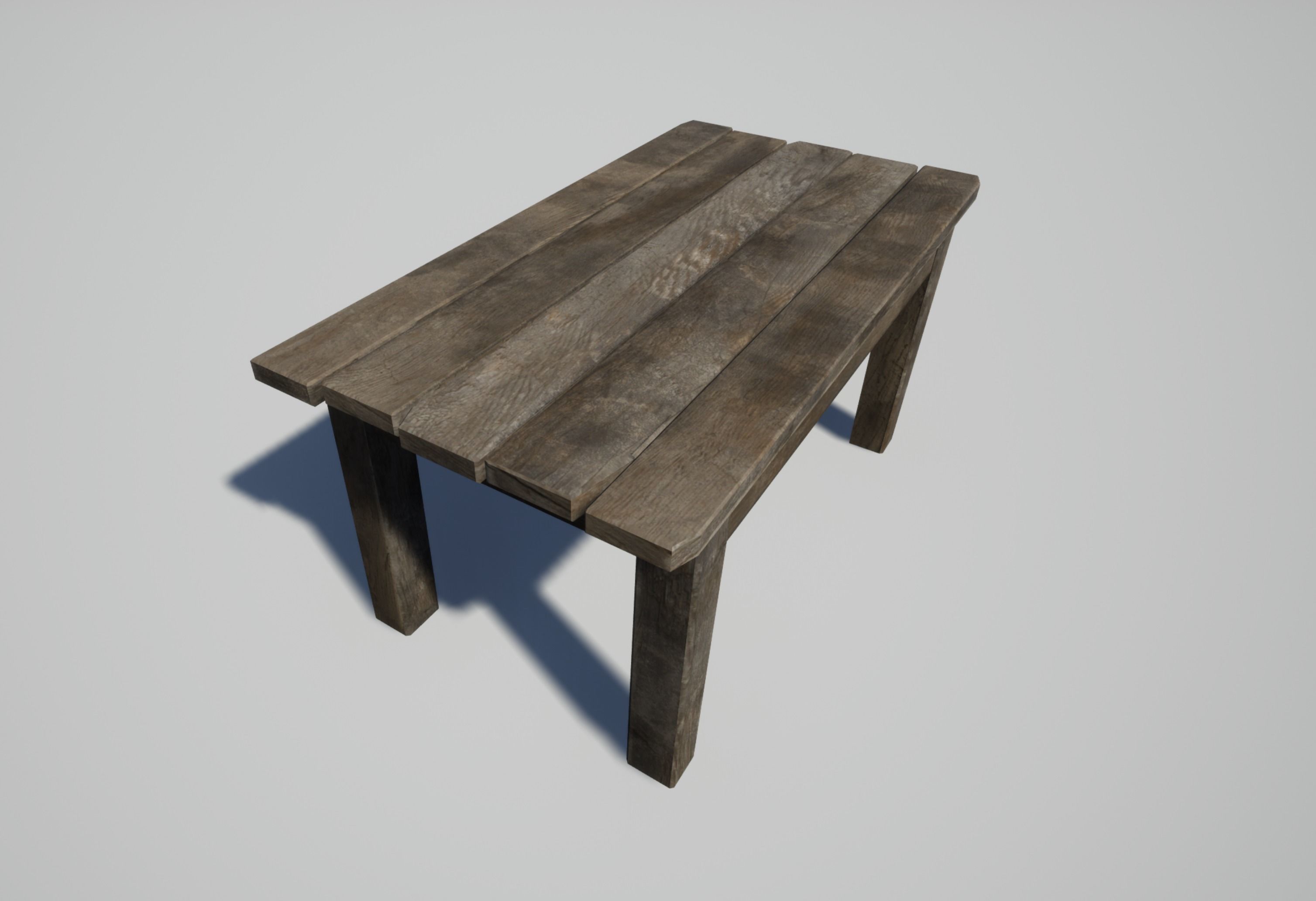 Old Table Free low-poly 3D model_0