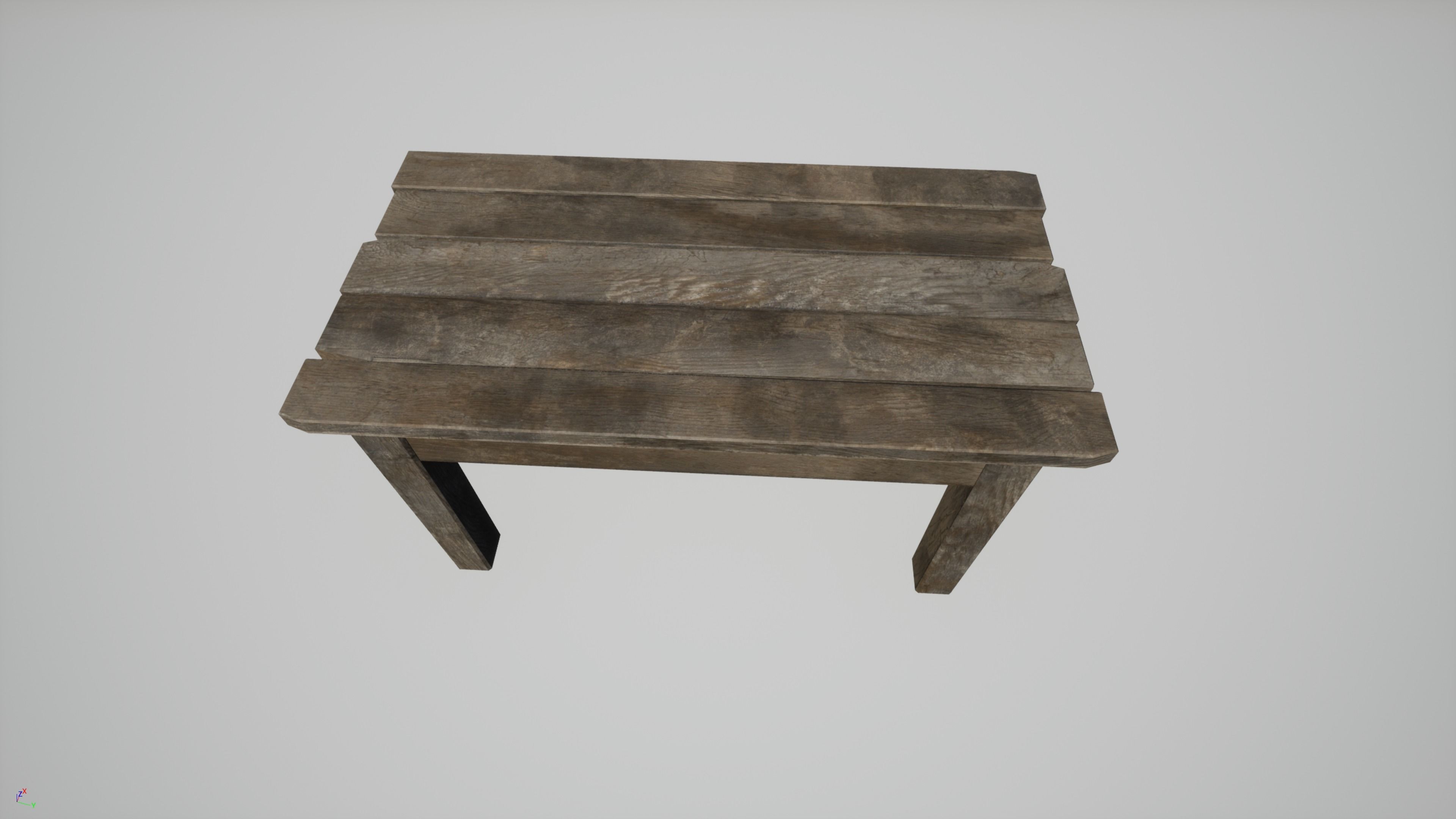 Old Table Free low-poly 3D model_5