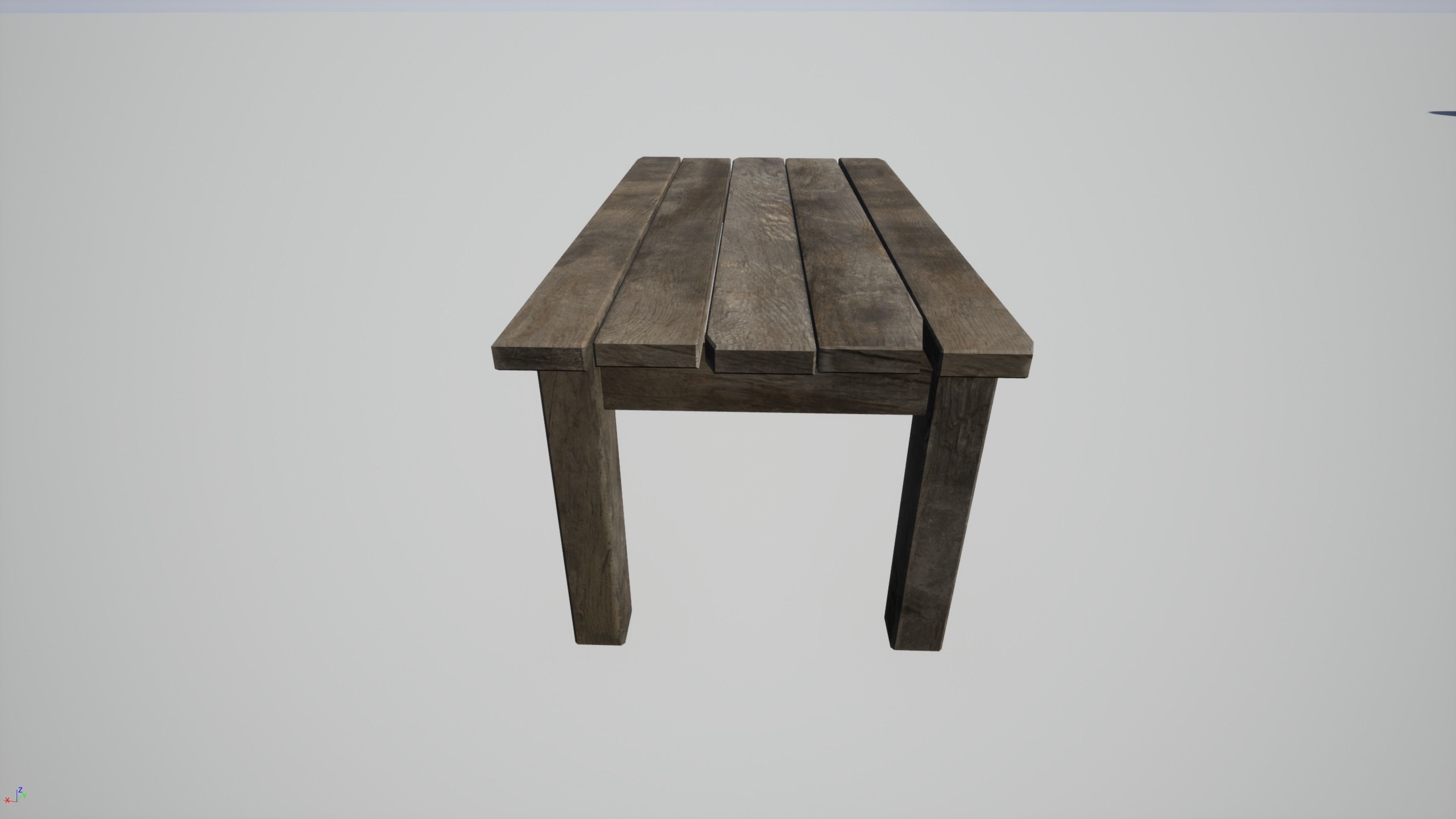 Old Table Free low-poly 3D model_4
