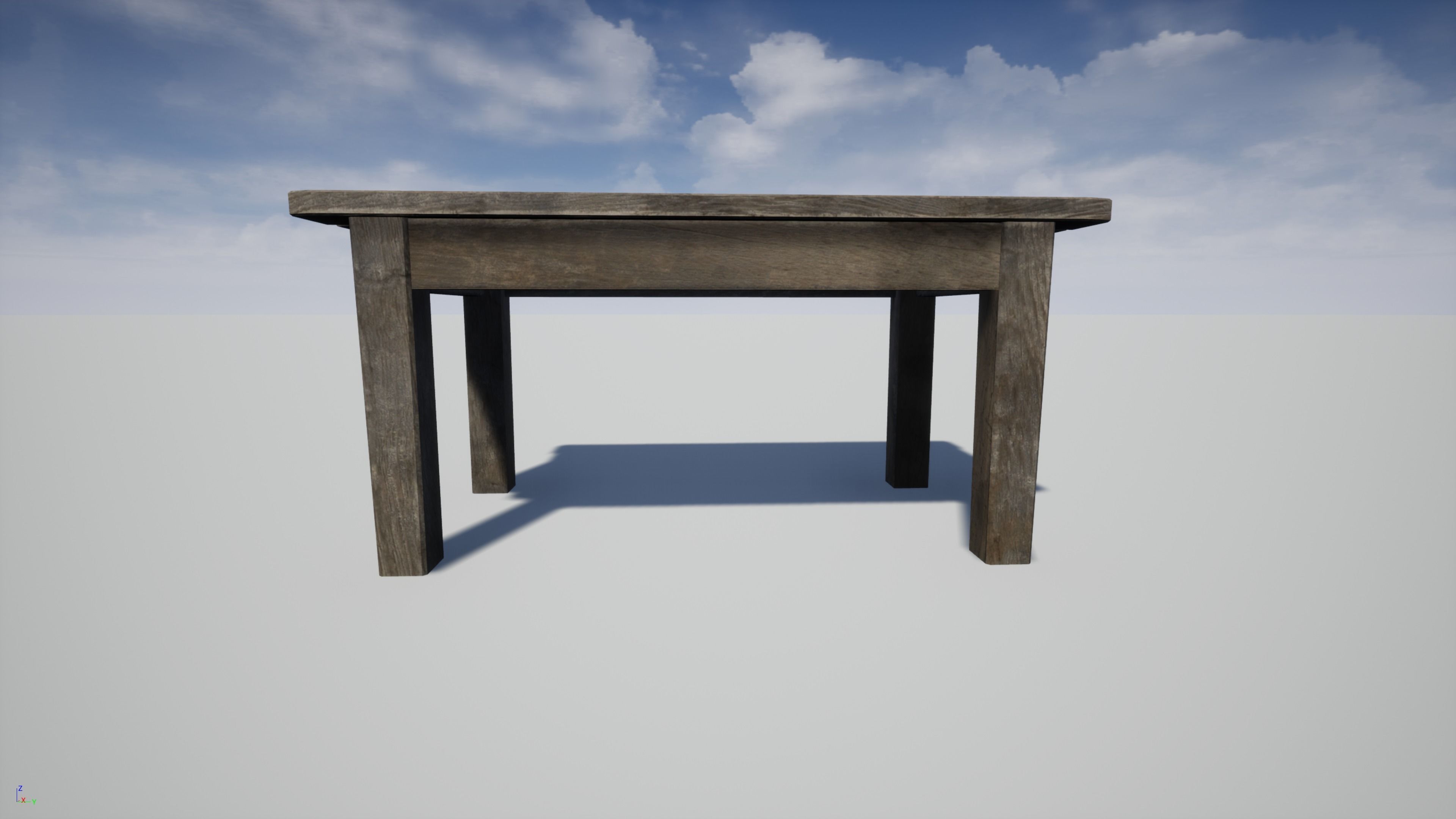 Old Table Free low-poly 3D model_2