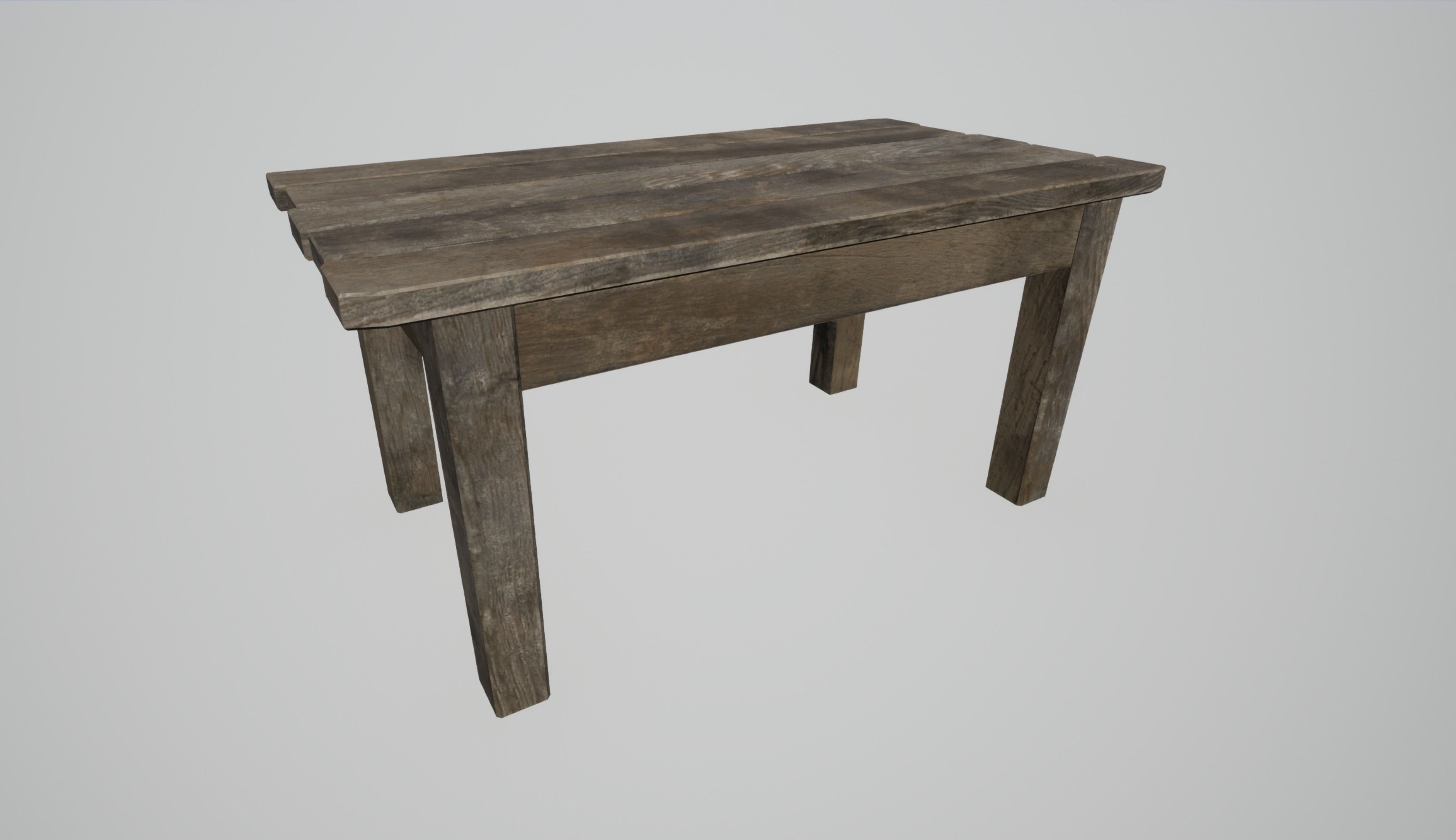 Old Table Free low-poly 3D model_3