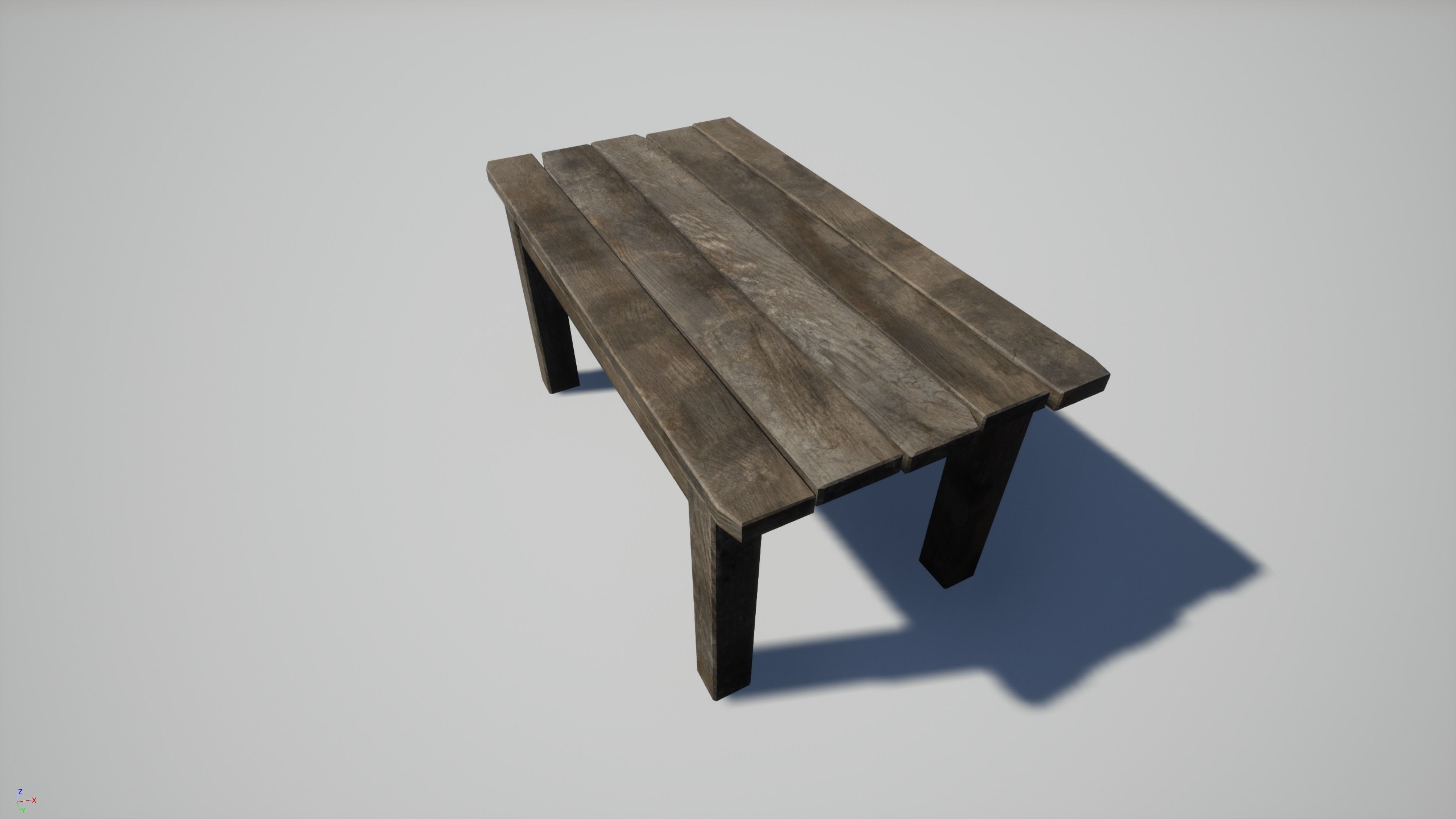 Old Table Free low-poly 3D model_1