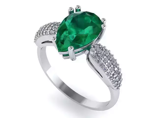 Diamond ring with pear stone 