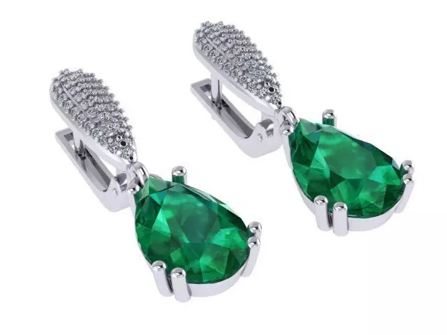 Diamond pear earrings 3D print model