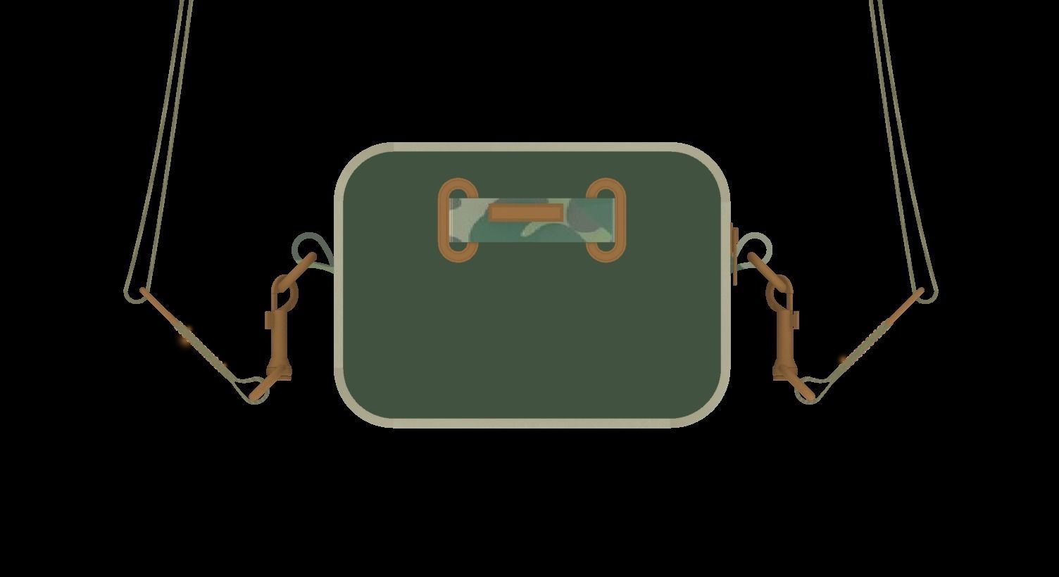 Khaki camouflage mini cross-body bag Low-poly 3D model_2