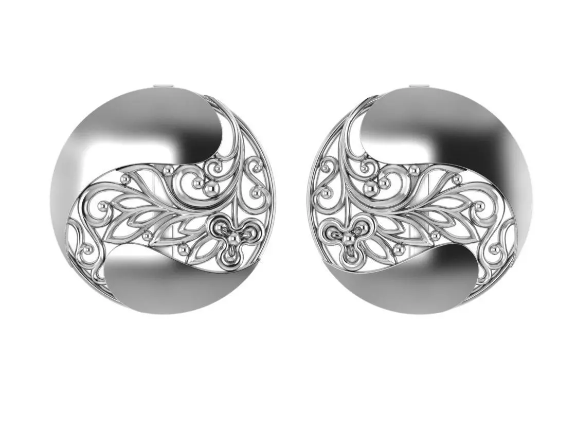 Earrings with a pattern without stones 3D print model