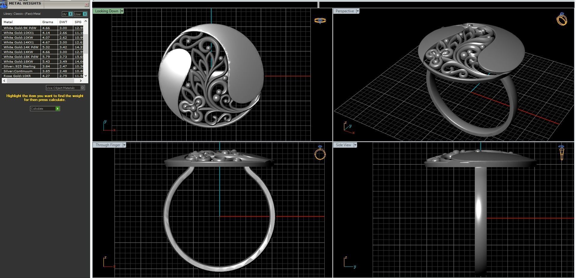 Ring with a pattern without stones 3D print model_8