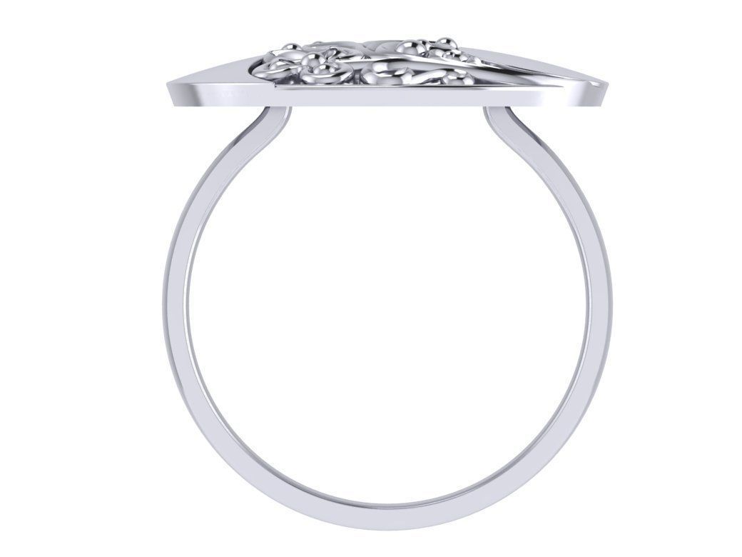 Ring with a pattern without stones 3D print model_2