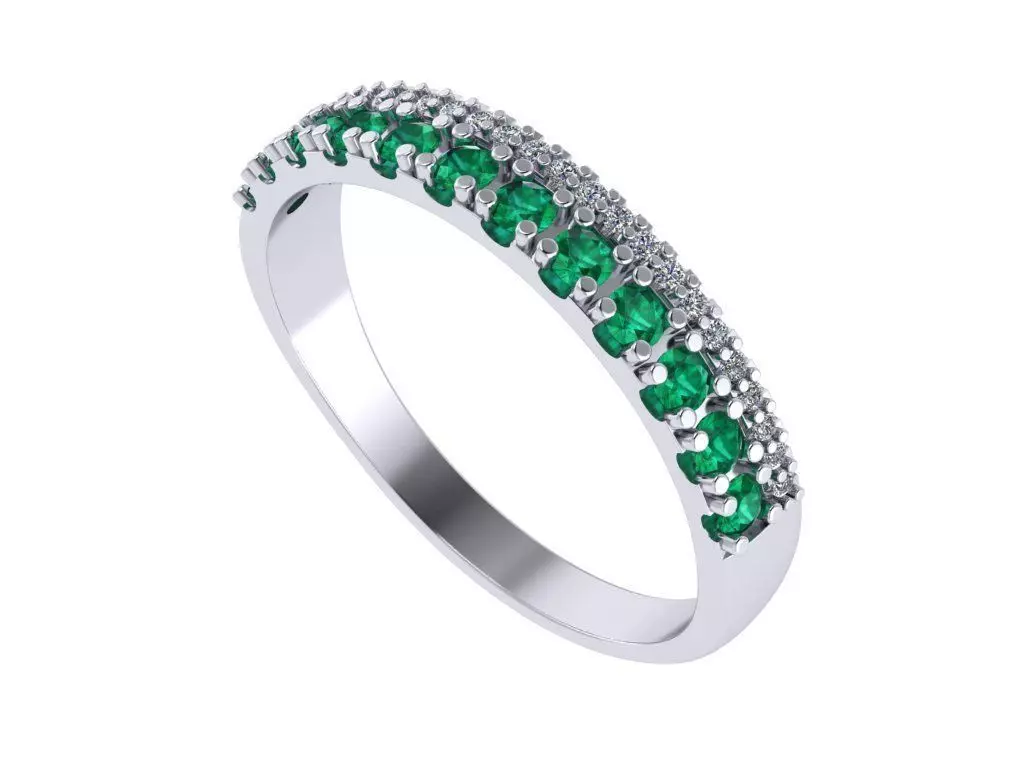 Ring with diamond line 3D print model
