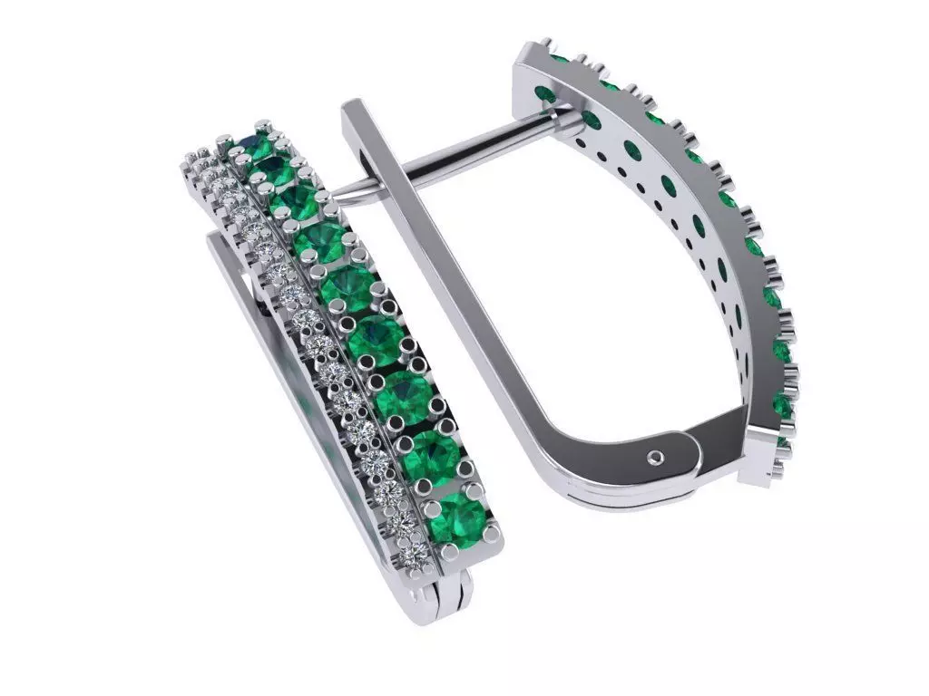Diamond classic earrings 3D print model