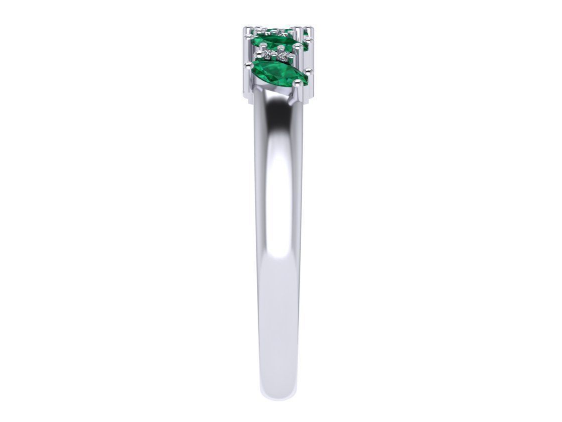 Diamond ring with marquise  3D print model_3
