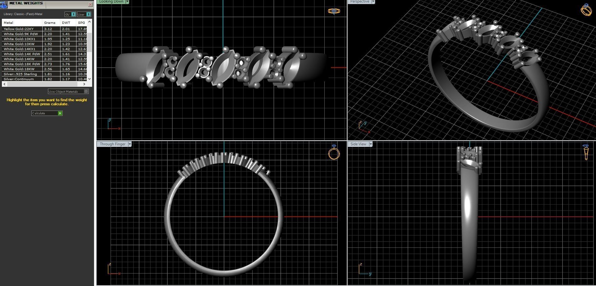 Diamond ring with marquise  3D print model_5