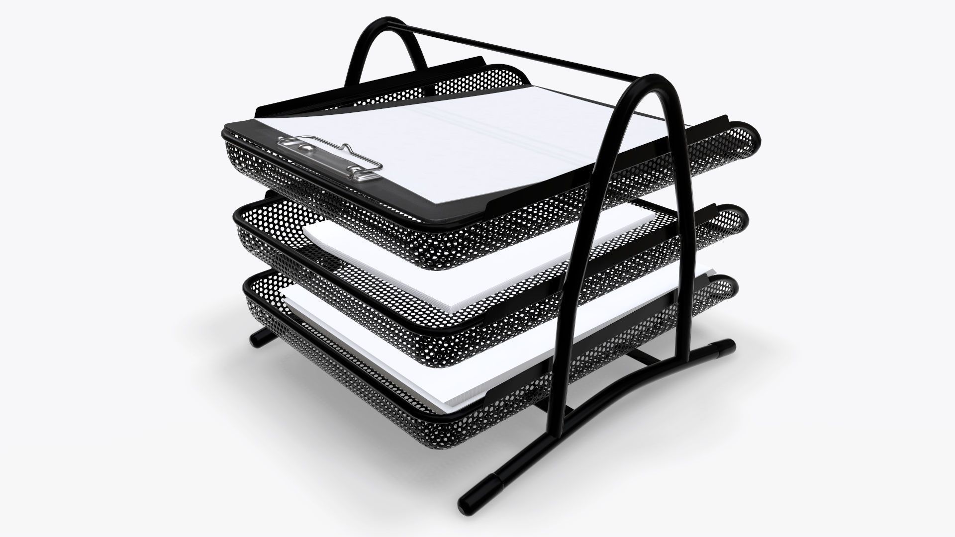 Paper mesh horizontal holder 02 3D model_2