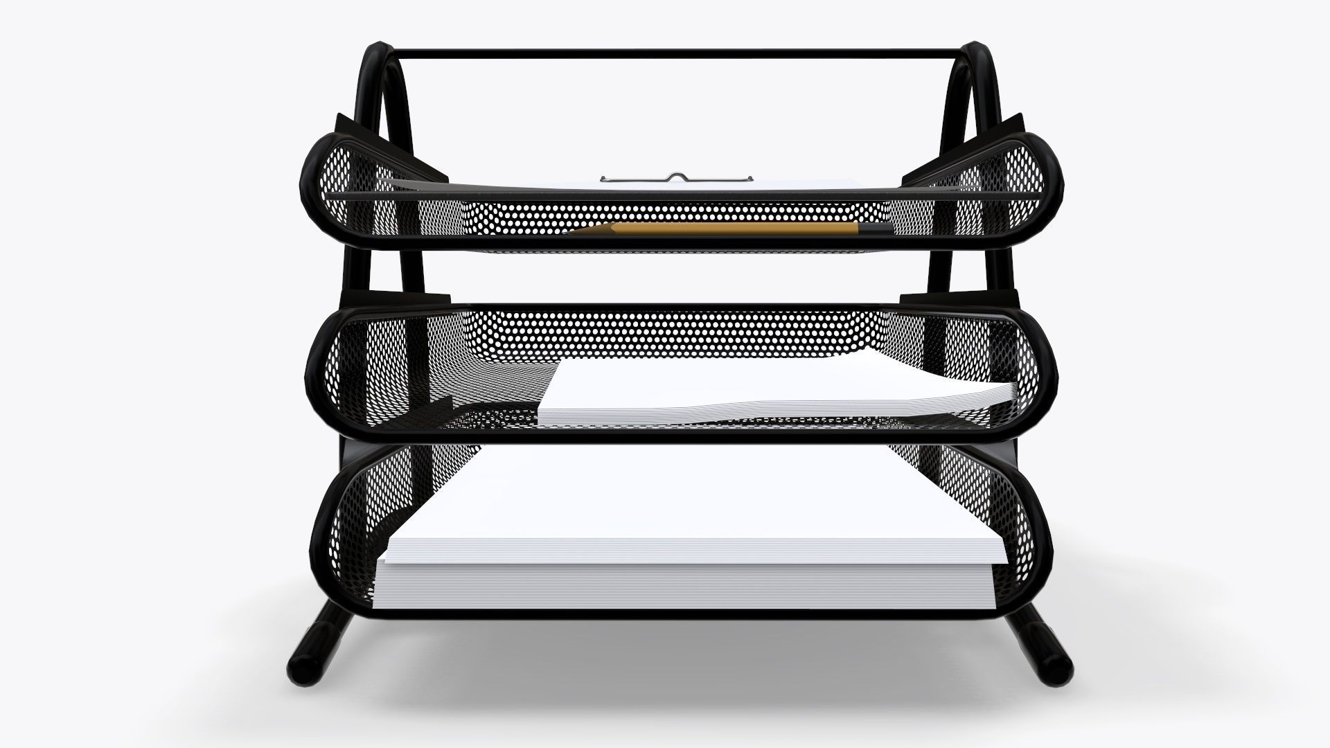 Paper mesh horizontal holder 02 3D model_3