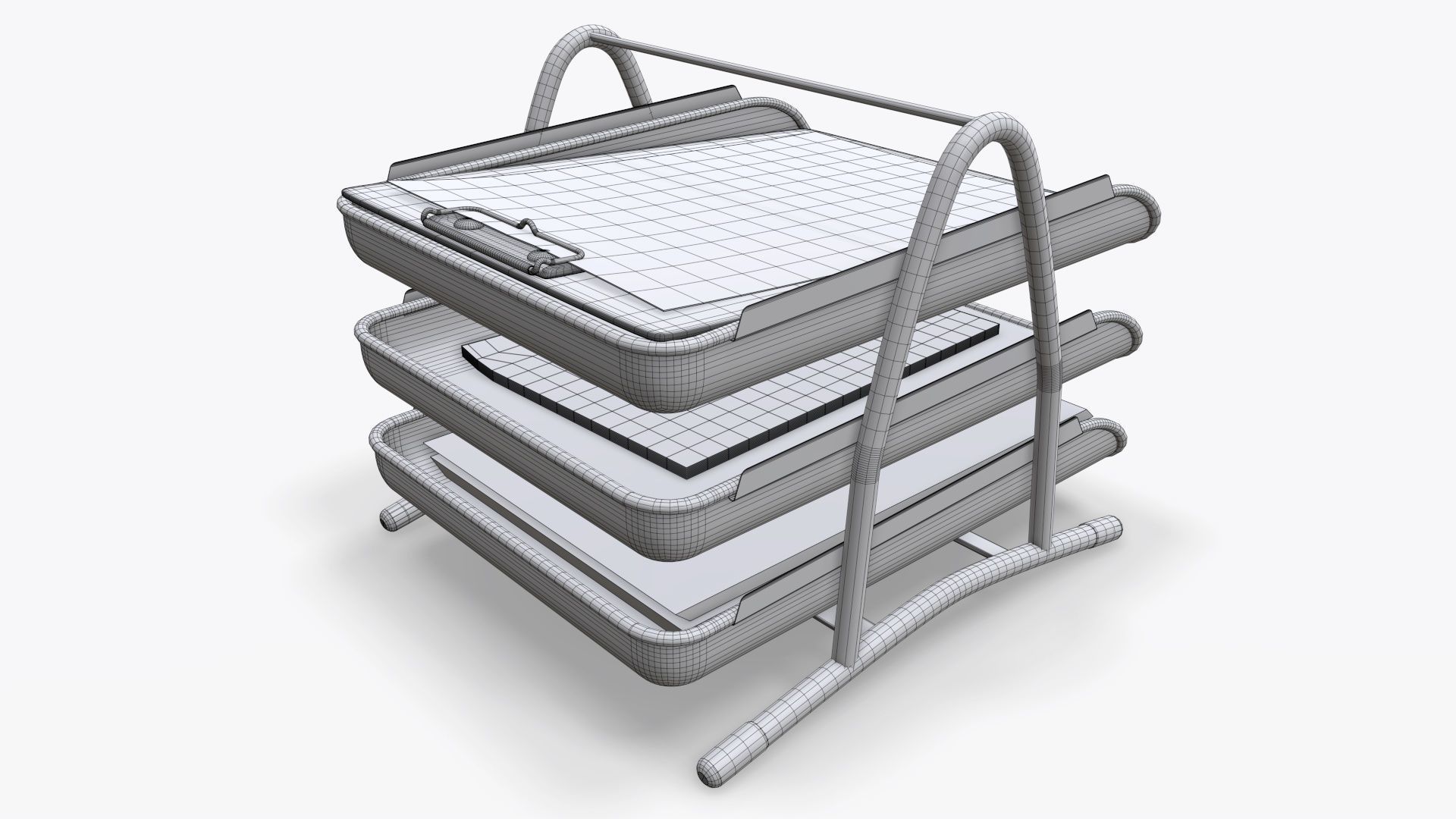 Paper mesh horizontal holder 02 3D model_7