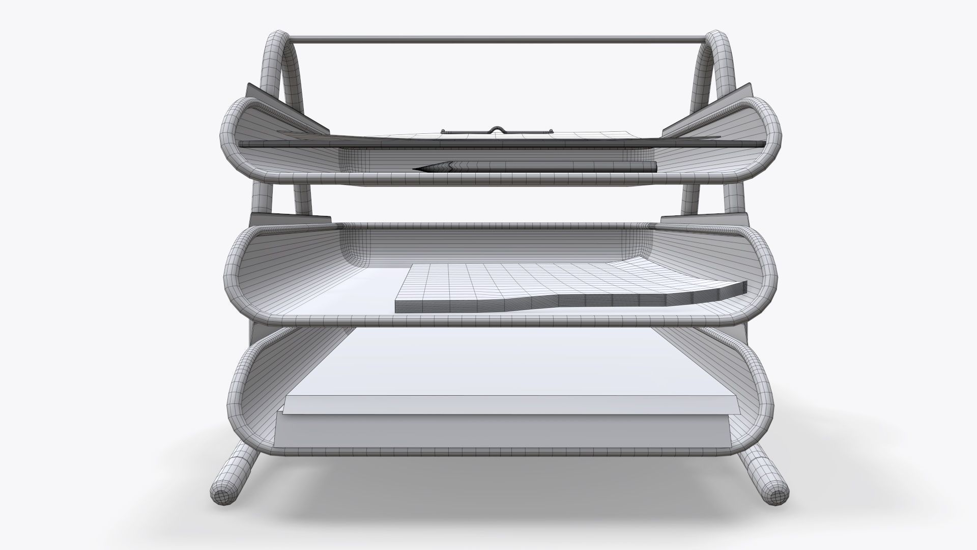 Paper mesh horizontal holder 02 3D model_8