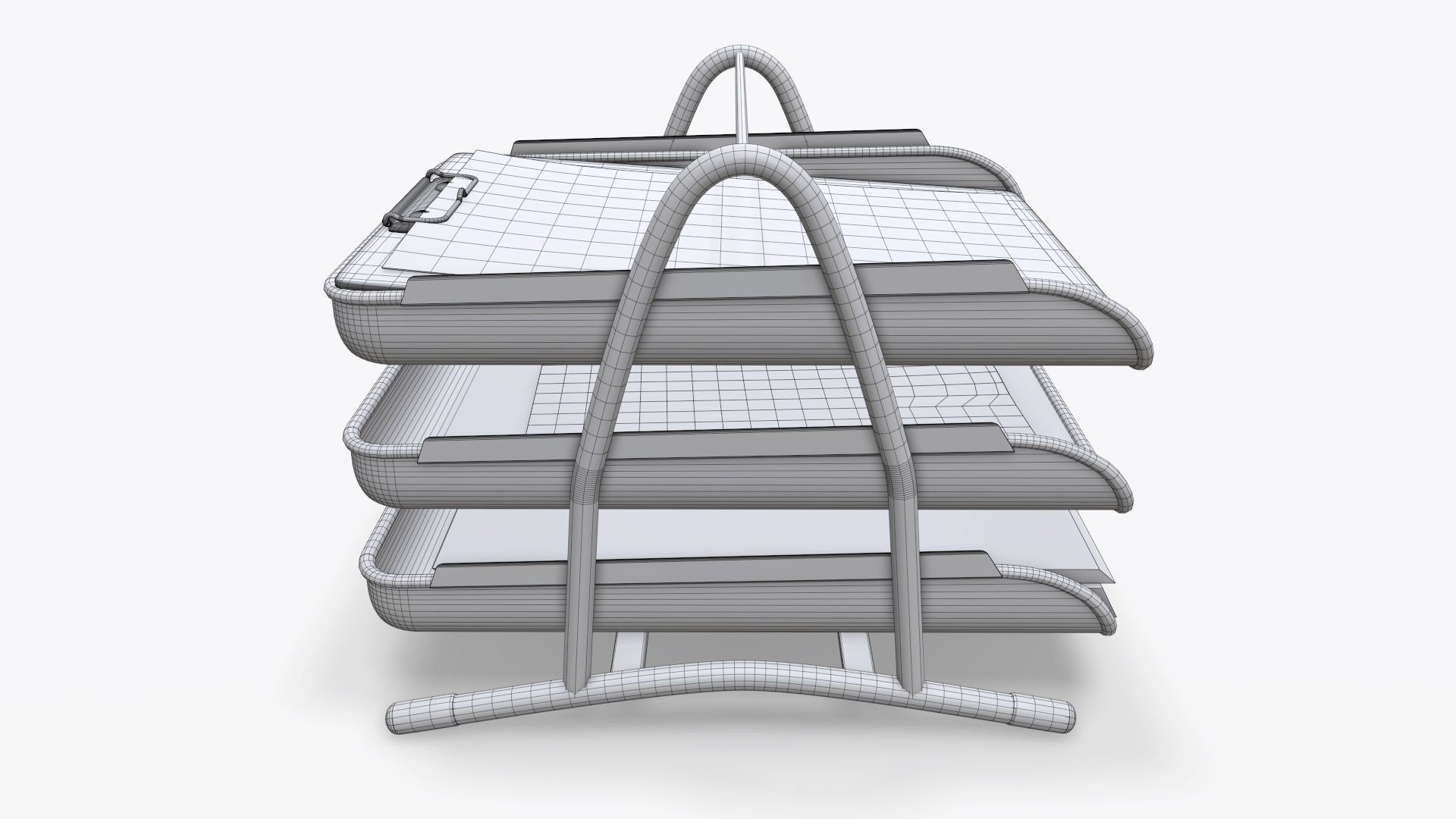 Paper mesh horizontal holder 02 3D model_6