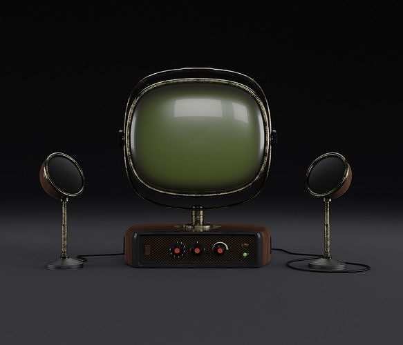 Old look vintage tv set 3D model
