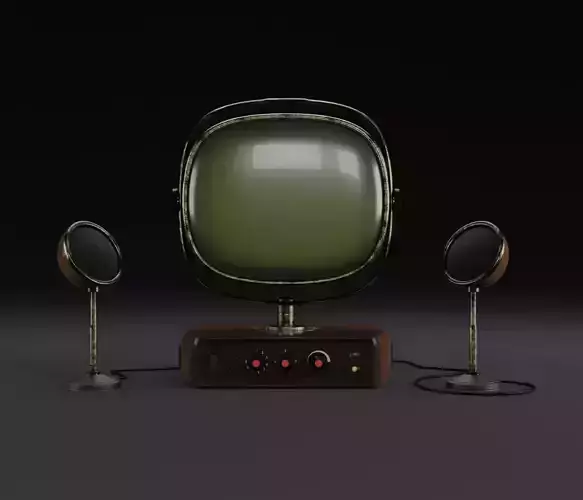 Old look vintage tv set 3D model