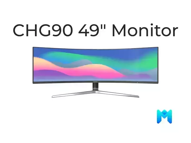 Samsung 49 Inch CHG90 QLED Gaming Monitor  Low-poly 3D model