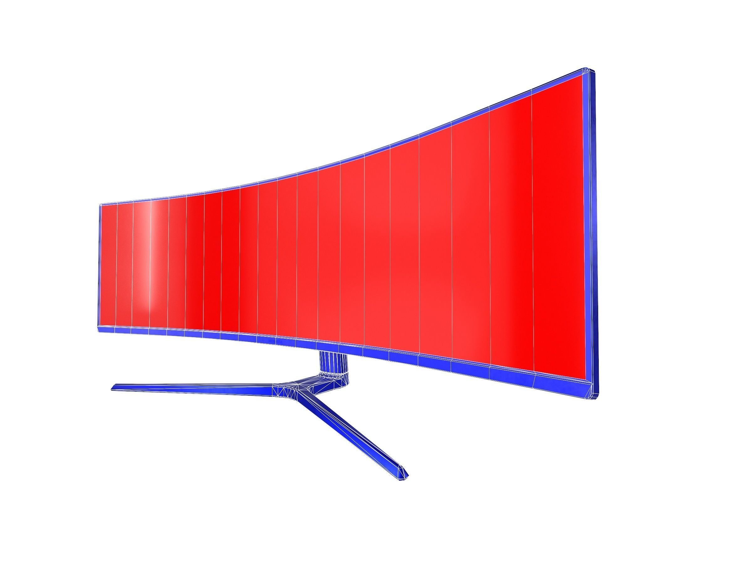 Samsung 49 Inch CHG90 QLED Gaming Monitor  Low-poly 3D model_10