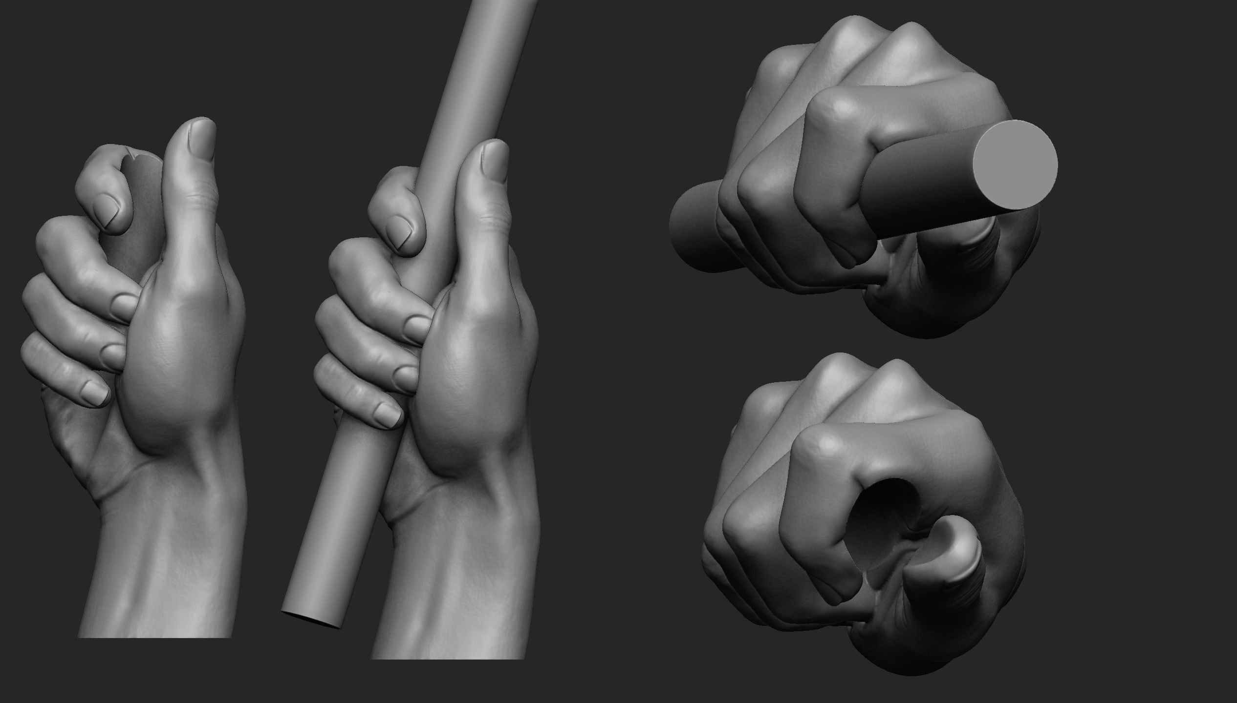 Male Hand Pose 7 3D print model_3