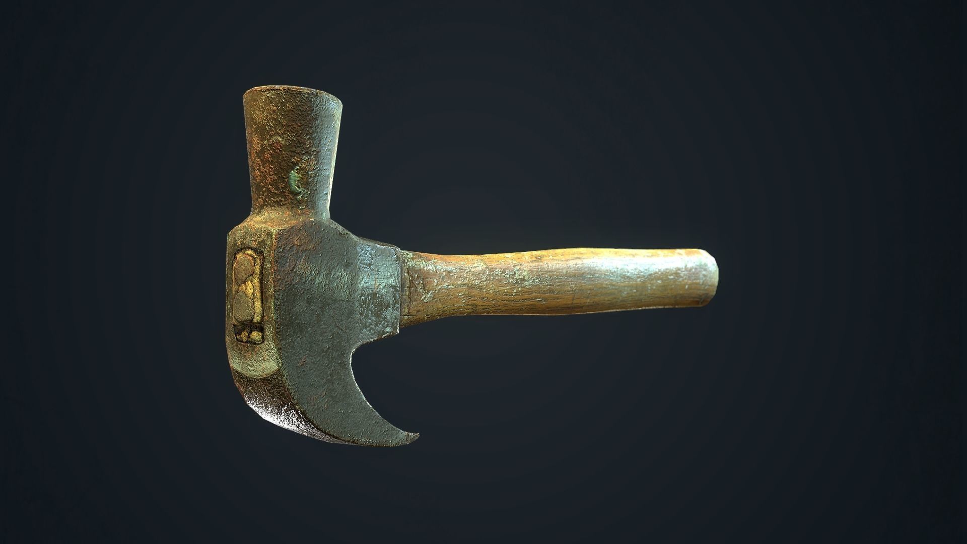 Old Hammer Low-poly 3D model_2