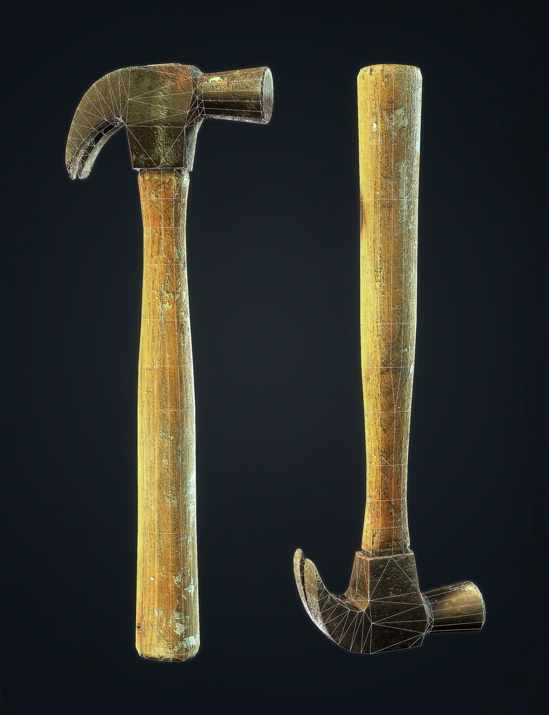 Old Hammer Low-poly 3D model_1