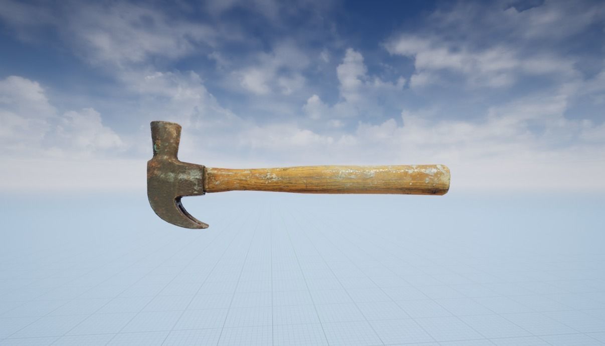 Old Hammer Low-poly 3D model_5