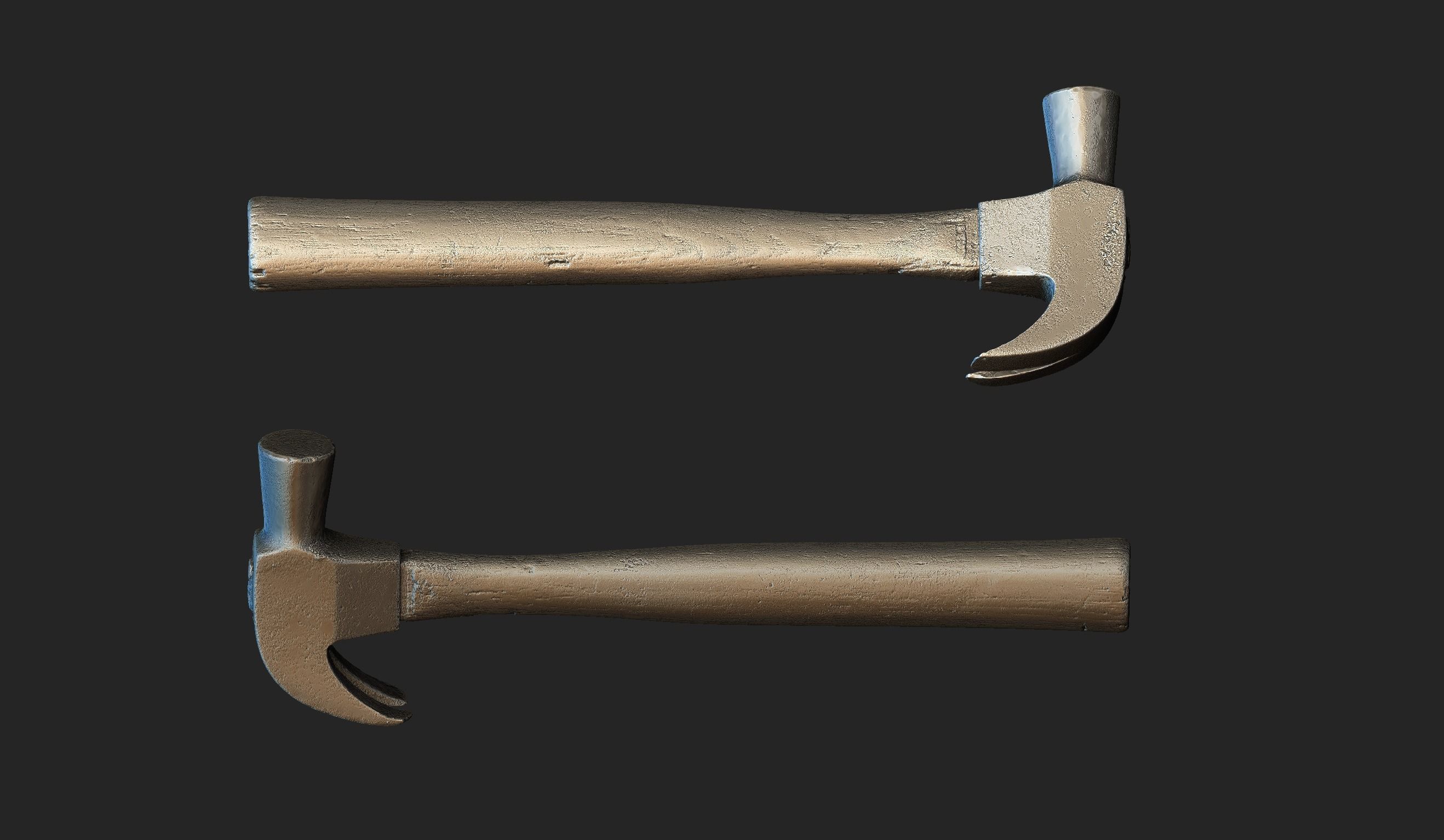 Old Hammer Low-poly 3D model_4
