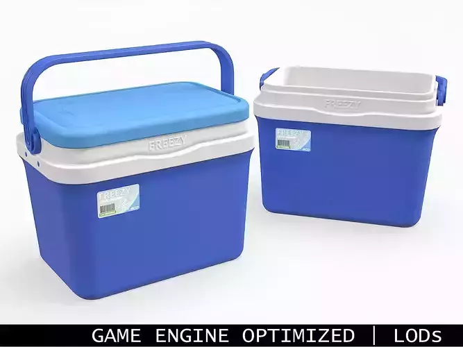 Plastic Cooler Blue Clean Low-poly 3D model
