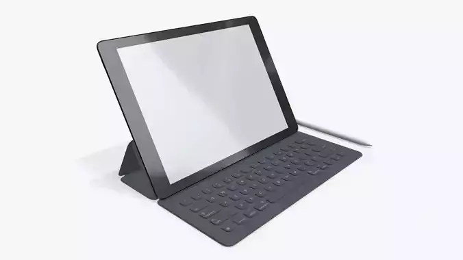 Digital tablet with keyboard mock up 3D model