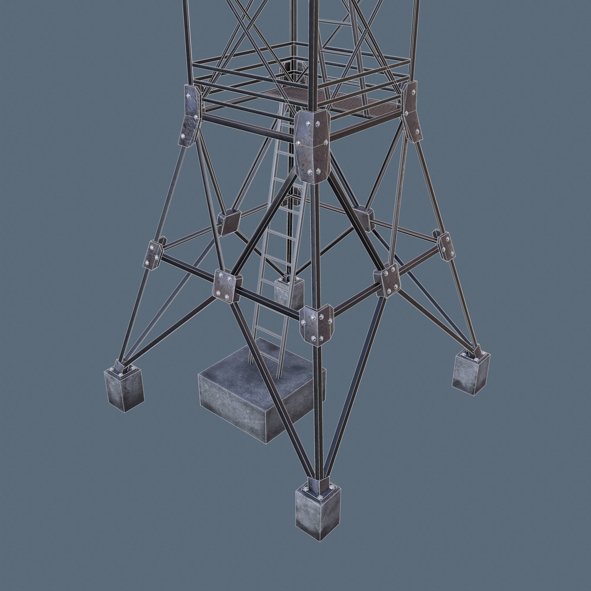 Border Tower Low Poly Low-poly 3D model_6